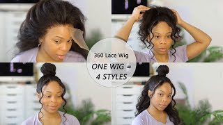 One wig 4 different hair styles! WowAfrican 360 Lace Wig