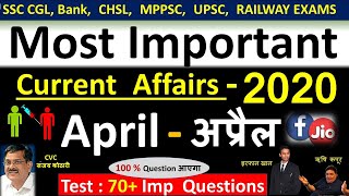 Current affairs : April 2020 | Important current affairs 2020 |  latest current affairs Quiz