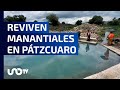 A mano y con maquinaria, reviven manantiales en Urandén; Pázcuaro