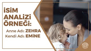 İsim Analizi Örneği: Anne Adı Zehra ,Kendi Adı Emine