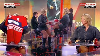 France Pierron sexy en mini robe + bottes  - Equipe du Soir  (14/10/2022 )