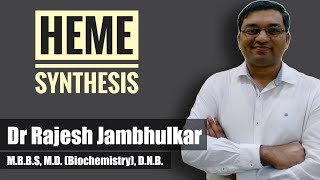 Heme synthesis pathway with mnemonic