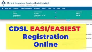 CDSL EASI \u0026 EASIEST Registration Online Process