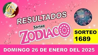 RESULTADOS SORTEO ZODIACO #1689 DEL DOMINGO 26 DE ENERO DEL 2025