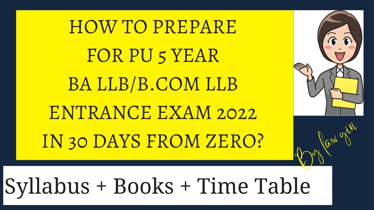 How To Prepare For PU 5 Year BA LLB/BCom LLB Law Entrance Exam 2022 In ...