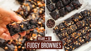 Moist \u0026 Decadent FUDGY VEGAN \u0026 GLUTEN-FREE BROWNIES | Easy Recipe