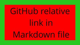 GitHub relative link in Markdown file