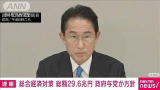 【速報】総合経済対策　政府・与党が補正29.6兆円とする方針固める(2022年10月28日)