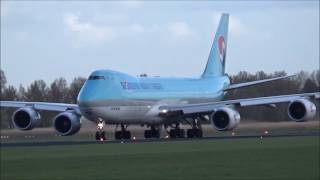 {With ATC} airBaltic CS300 and Korean Air Cargo 747-8F at Amsterdam Schiphol Airport