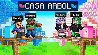 CHICOS vs CHICAS:  Batalla de Construcción de CASA EN EL ÁRBOL en Minecraft!