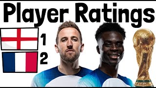 ENGLAND 1-2 France Player Ratings | Kane penalty miss after star role! Rice & Saka shine! World Cup