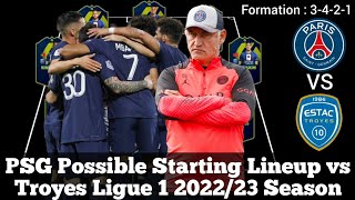PSG Possible Starting Lineup vs Troyes ► Ligue 1 2022/23 Season ● HD