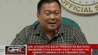 Sen. JV Ejercito, ballik-trabaho na matapos maabswelto sa kasong graft