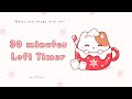 30 minutes - Relax & study with me Lofi | Christmas Cocoa cat #timer #30min  #1hourloop #lofi