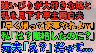 【スカッとする話】嫁いびりが大好きな姑と私を見下す亭主関白夫「早く帰ってきて家事やれよw」私「は？私たち離婚したじゃんw」→元夫の大きな勘違いに腹筋崩壊