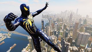 Spider-Man PS4 - Anti-Ock Suit Master Combat, Web Swinging \u0026 Free Roam Gameplay