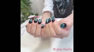 ターコイズブルーのマグネットグラデーション-Bijou Nails（ビジューネイルズ） #新座ネイル #志木ネイル #北朝霞ネイル #埼玉ネイル #朝霞ネイル #朝霞台ネイル #ネイルサロン