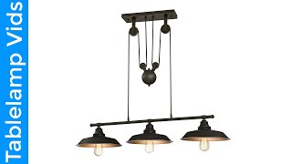 Westinghouse 6332500 Iron Hill Three-Light Indoor Island Pulley Pendant