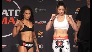 Denise Kielholtz vs. Kristina Williams - Weigh-in Face-Off - (Bellator 239: Ruth vs. Amasov)