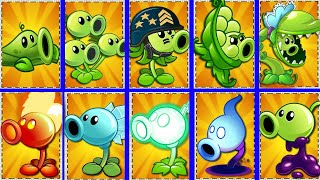 All PEA Plants Power Up Battlez - Who Will Win? - PvZ 2 Plant Vs Plant