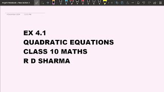 Ex 4.1 Class 10 Maths RD Sharma