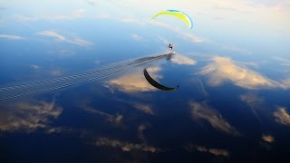 Paramotor Water Foot Drag.... With an Epic Sunset