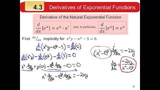 M121 Sec 4.3/4.5 Derivatives of Exponential \u0026 Log Functions