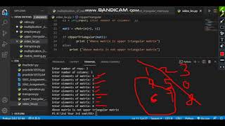 How to find upper triangular matrix using python program (without using inbuilt function)