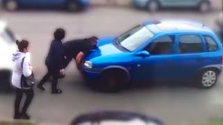 Man Moves Car with His Bare Hands