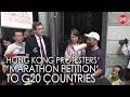 Hong Kong protesters' 'marathon petition' to G20 countries