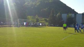 Calcio. Pallare - Varazze. Il rigore di Piovesan