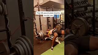 45 lbs plate tried to commit homicide