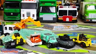 Matchbox Truck Mega Surprise! Garbage Truck, Scraper, Dump, Kinetic Sand Toys | JackJackPlays