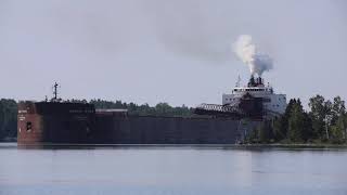 Mesabi Miner making the turn at Johnson's Point - Upbound St Mary's River Middle Neebish 07.22.23