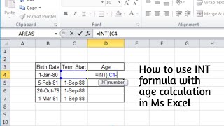 HOW TO USE INT FORMULA WITH AGE CALCULATION IN EXCEL | TUTORIAL EXCEL | #Microsoft #excel #Tutorial