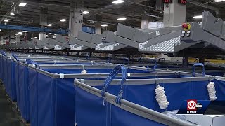 The USPS in KC installs a new sorting machine in preparation of the holiday rush