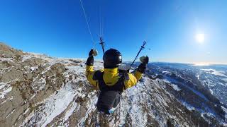 Bergen Ulriken south, 18.2.2025, Chase cam 3, Hill Soaring, 14:41, Enzo 3, Paragliding, Norge Norway