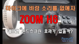 ZOOM H6 마이크에 데드캣 윈드스크린을 달았습니다.