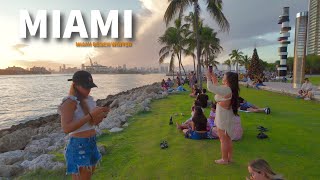 Discover the Magic of WINTER Walking on Miami Beach at SUNSET!