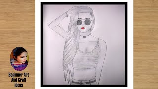 How to draw a girl with Glasses ! step by step / Drawing for Beginners/Beginner Art And Craft Ideas