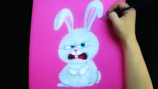how i paint this bunny Snowball from Secret Life Of Pets very easy