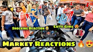 Market Reaction & Girls Shocking Reaction On My Superbike Hayabusa Market Reaction 😃