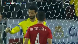 محمد الشناوي يتصدي لركلة جزاء مودريتش في مباراة الاهلي وريال مدريد