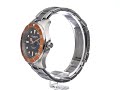 stuhrling original men s 824.04 aquadiver date orange bezel stainless steel diver watch