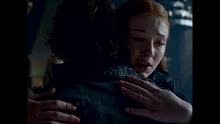 Game of Thrones S8 e2 - Sansa and Theon reunion at Winterfell