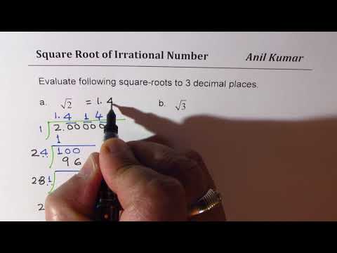 How do you find the square root of 2 decimal places?