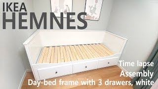 How to Assemble - IKEA 이케아 HEMNES 헴네스 데이베드프레임+서랍3, 화이트 조립하기