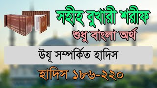 বুখারী শরীফ বাংলা, ১ম খন্ড, হাদিস ১৮৬-২২০ | Bukhari Sharif Bangla, Part 1, Hadis 186-220