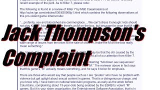 Killer7 Supplement 10 - Jack Thompson's Complaint