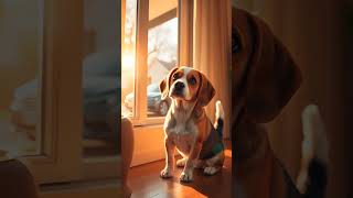 Beagle waiting by the window all day is worth it for this moment! 🐶 #shorts